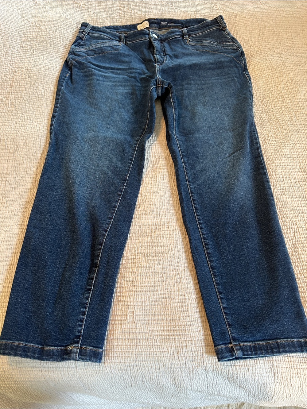 Pilcro Rococo Mid-Rise Skinny Jeans — Medium Denim Blue